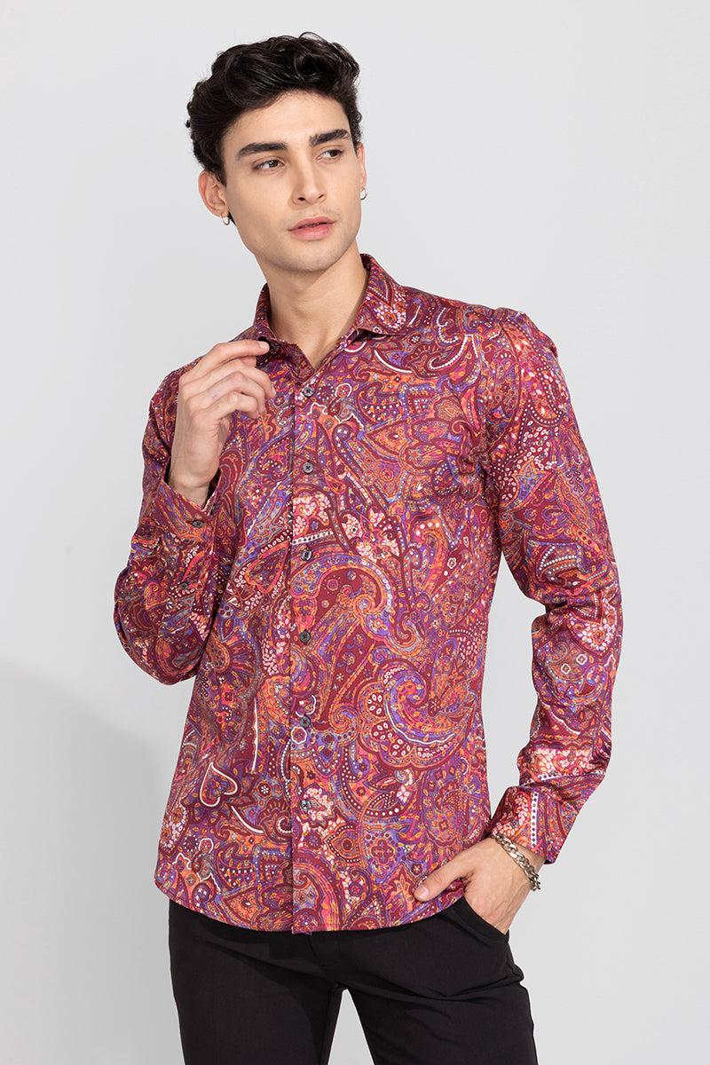 Afghani Paisley Red Shirt | Relove