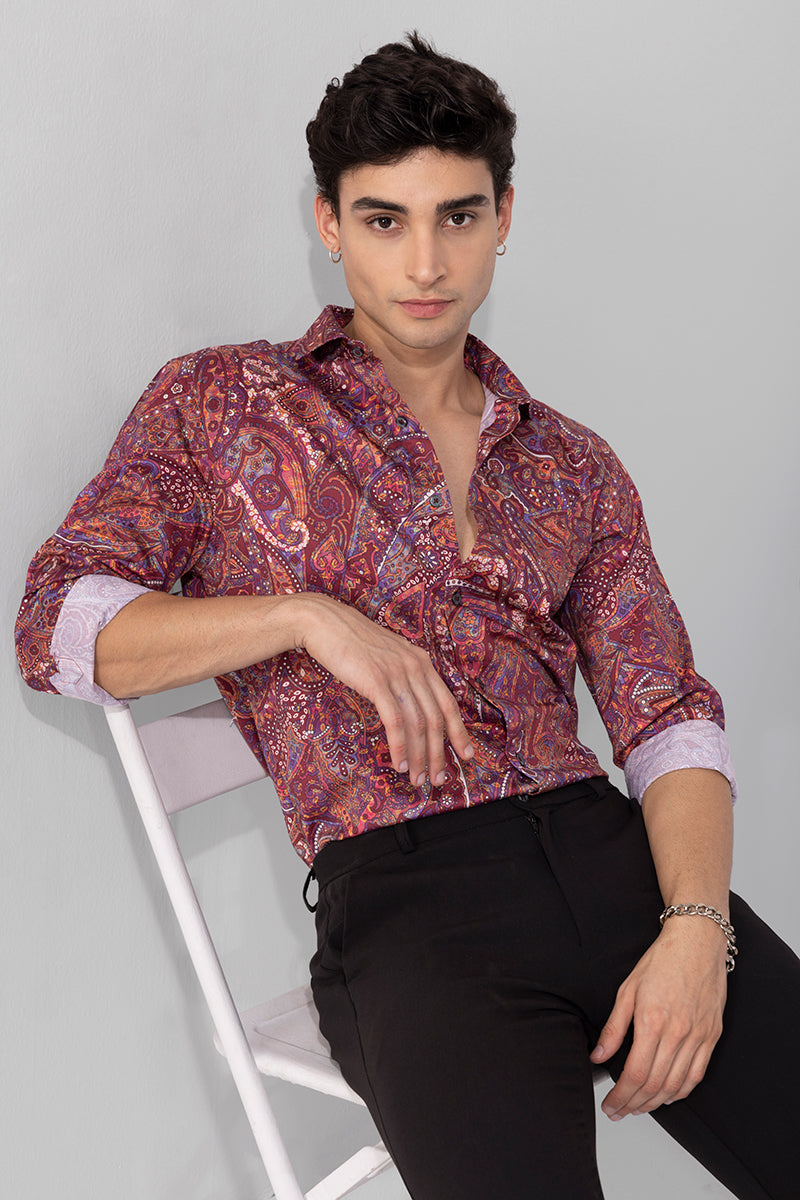 Afghani Paisley Red Shirt | Relove