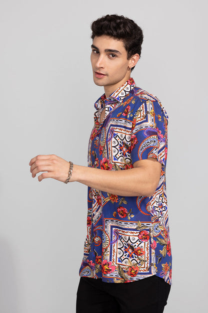 All Unique Paisley Blue Shirt | Relove