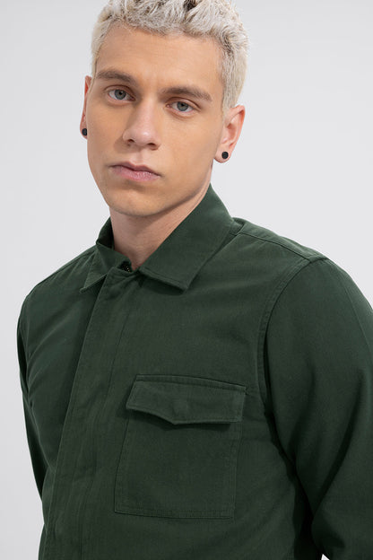 Triple Pocket Dark Green Overshirt | Relove