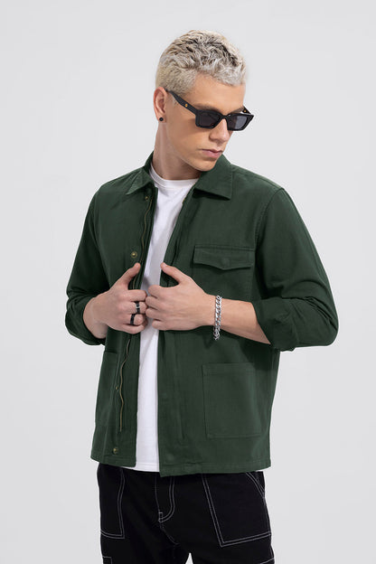 Triple Pocket Dark Green Overshirt | Relove