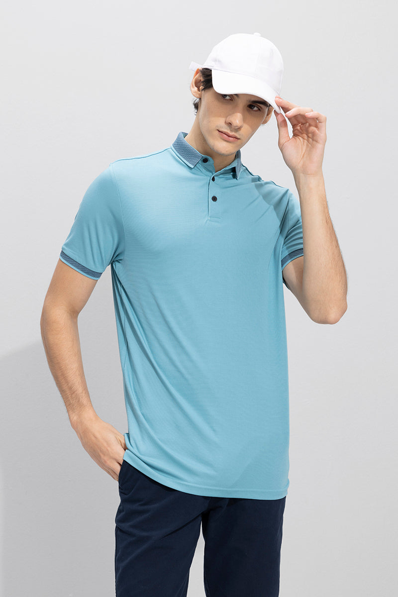 Camiseta Teal Blue Polo T-Shirt | Relove