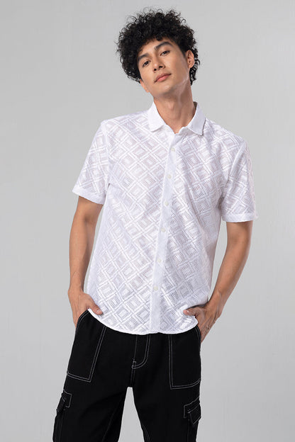 Hawaiian Hakoba Square White Shirt | Relove