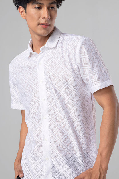 Hawaiian Hakoba Square White Shirt | Relove
