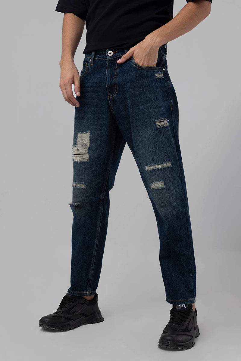 Boozy Grunge Blue Baggy Fit Jeans | Relove