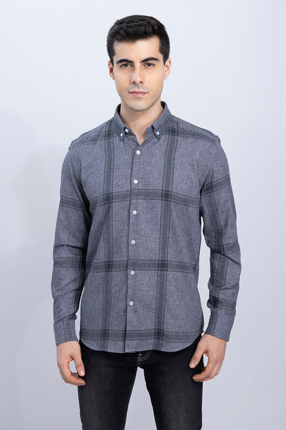 Portrait Grey Checks Shirt | Relove