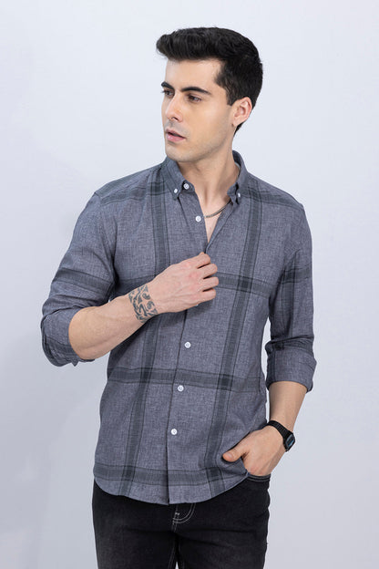 Portrait Grey Checks Shirt | Relove