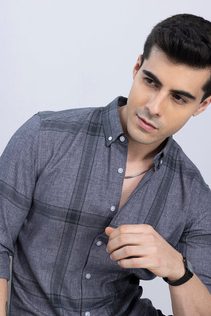 Portrait Grey Checks Shirt | Relove