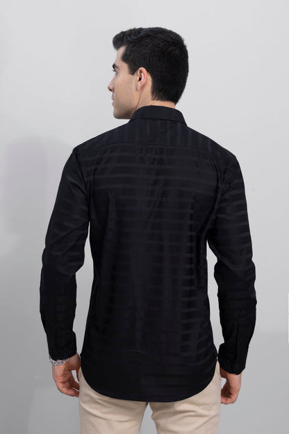 Engraved Stripe Black Shirt | Relove