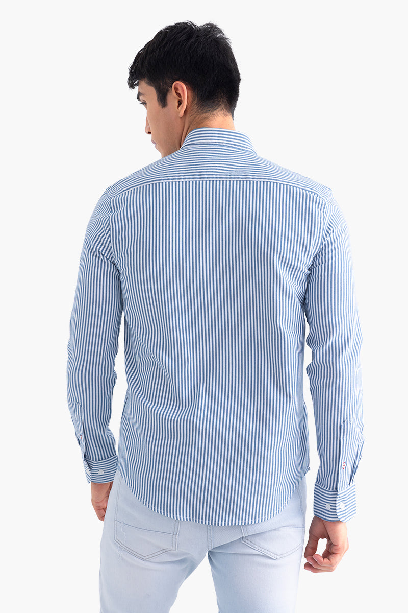 Pin Stripe Blue Shirt | Relove