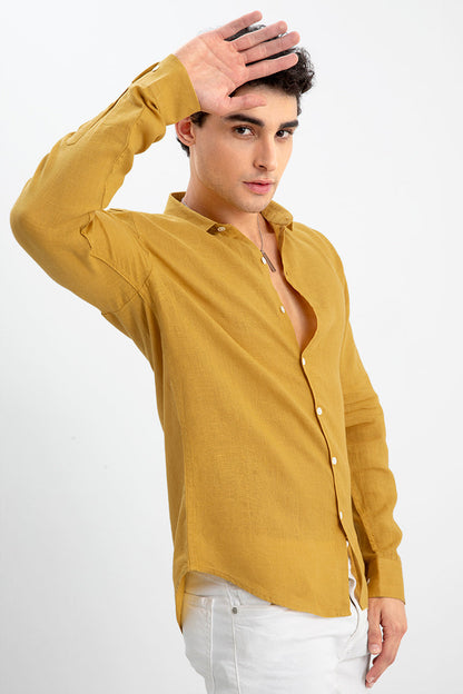 Grandiosity Camel Mustard Shirt - SNITCH