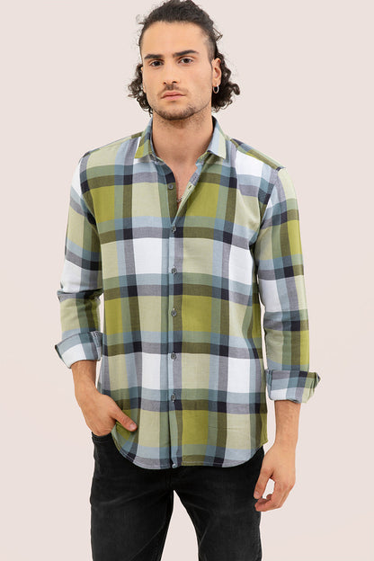 Flannel Check Green Shirt - SNITCH