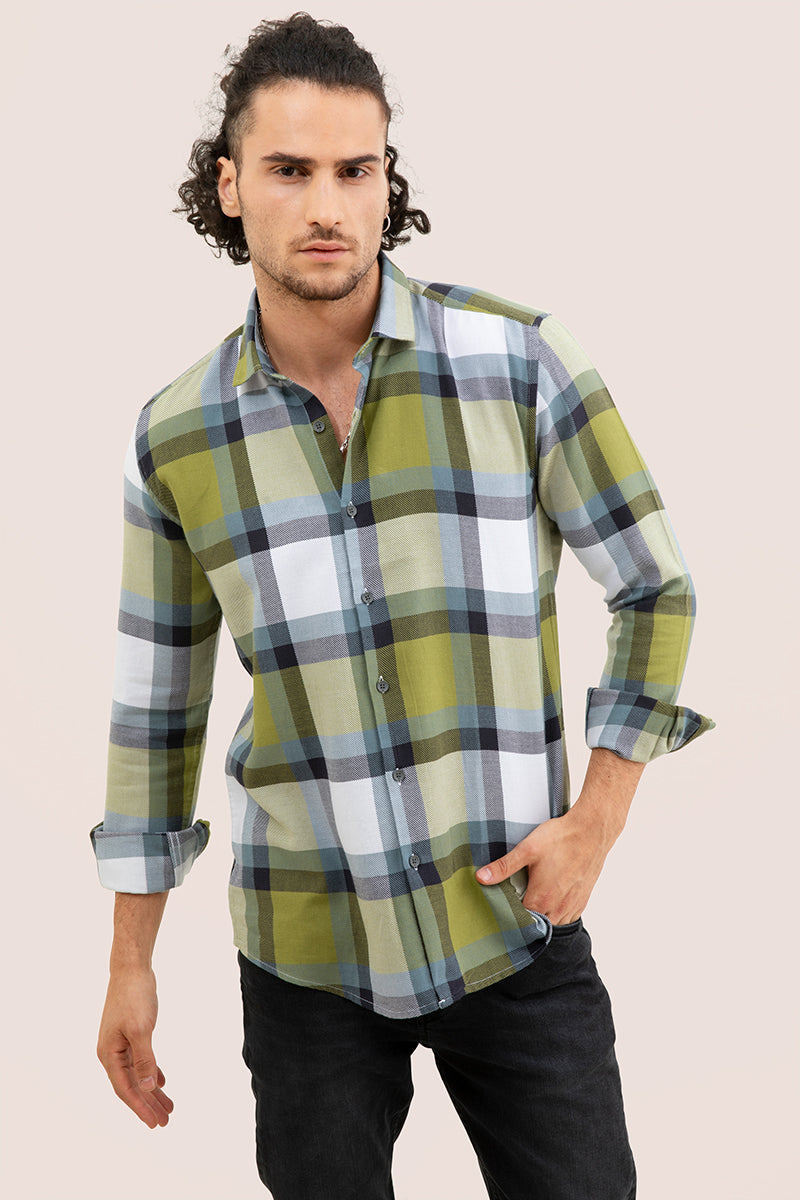 Flannel Check Green Shirt - SNITCH