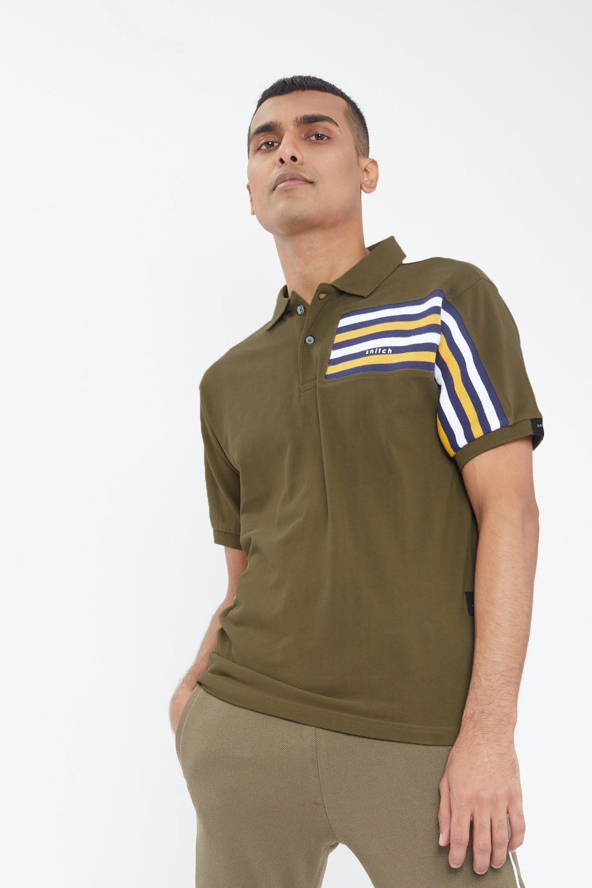Cardamom Green Knitted Polo T-Shirt - SNITCH