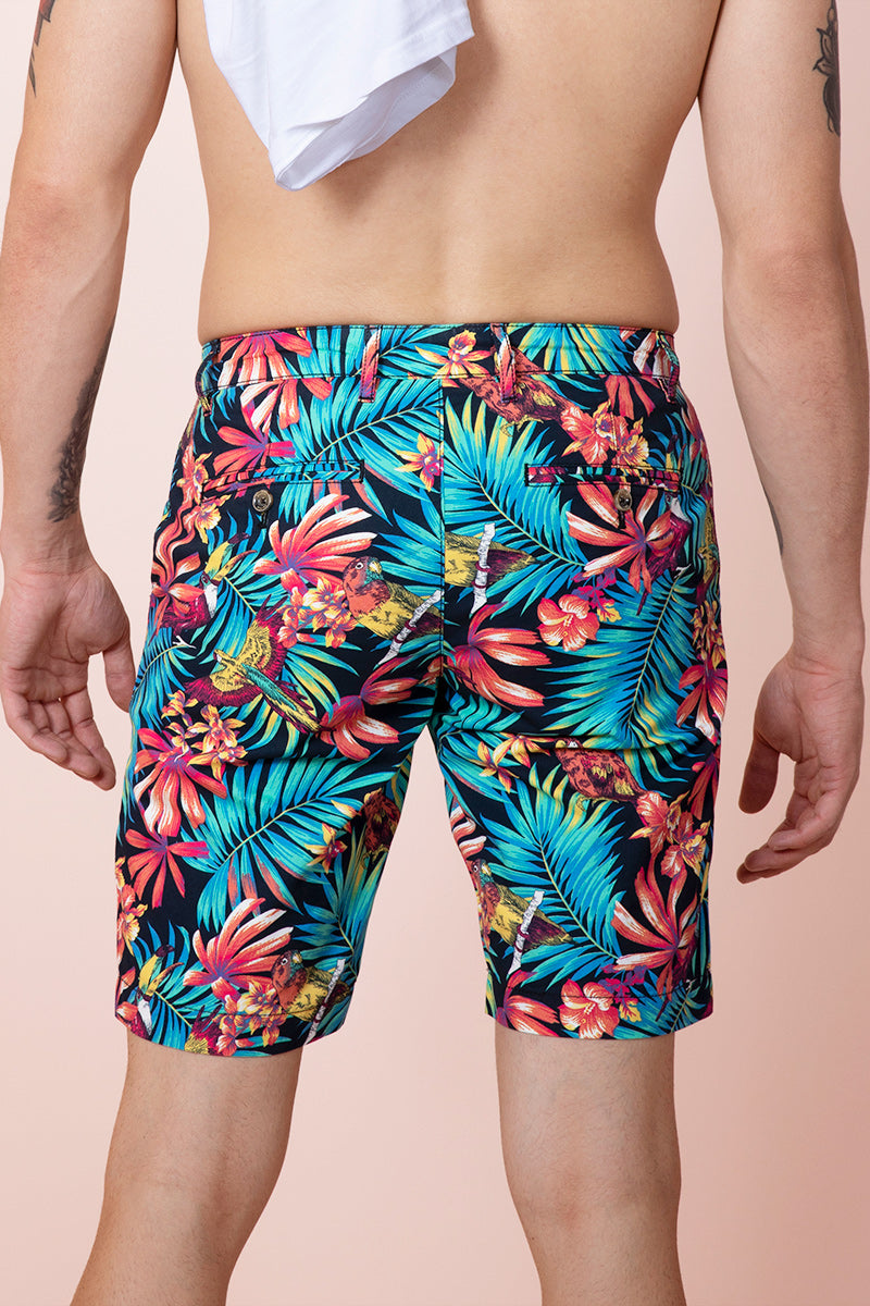 Exotic Frond Black Shorts - SNITCH