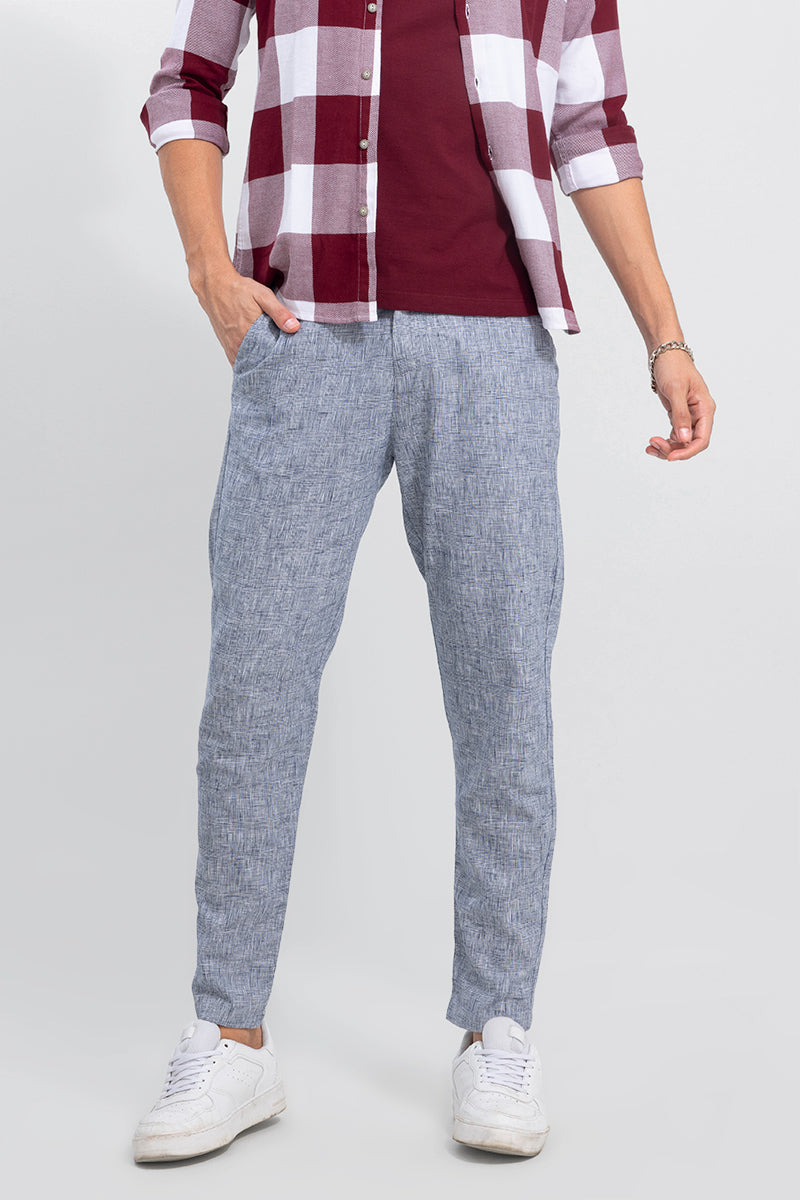 Elegance Cadet Grey Linen Pant | Relove
