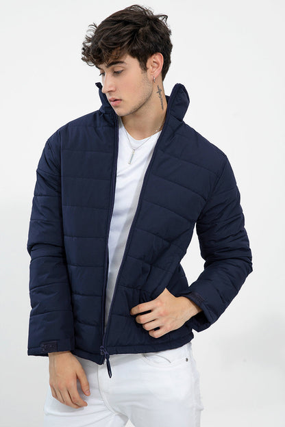 Griff Navy Puffer Jacket | Relove
