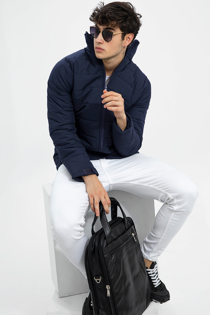 Griff Navy Puffer Jacket | Relove