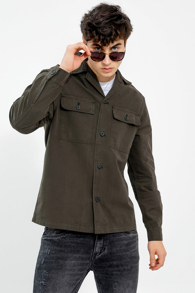 Olive Overshirt - SNITCH