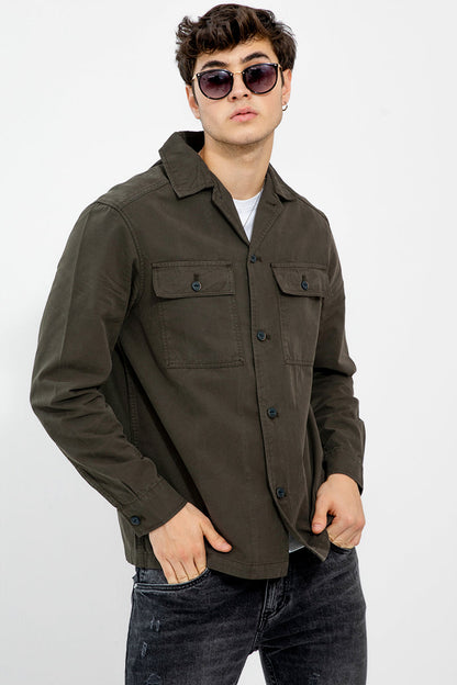 Olive Overshirt - SNITCH