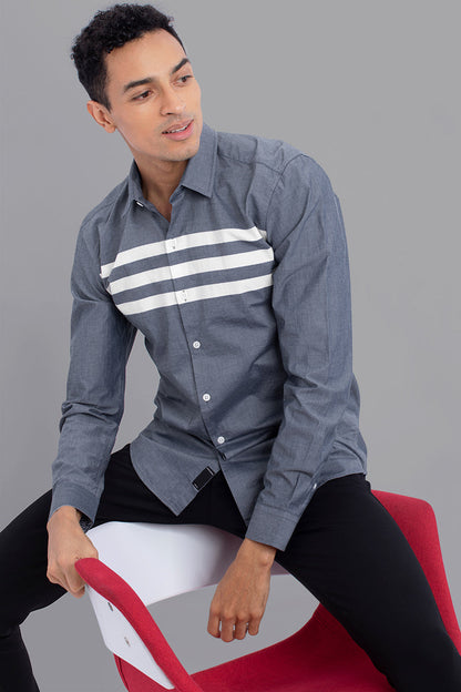 Triad Grey Stripe Shirt - SNITCH