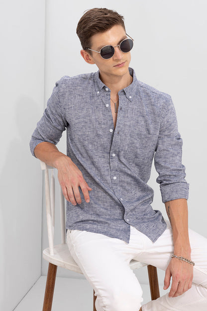 Tony Melange Grey Linen Shirt | Relove