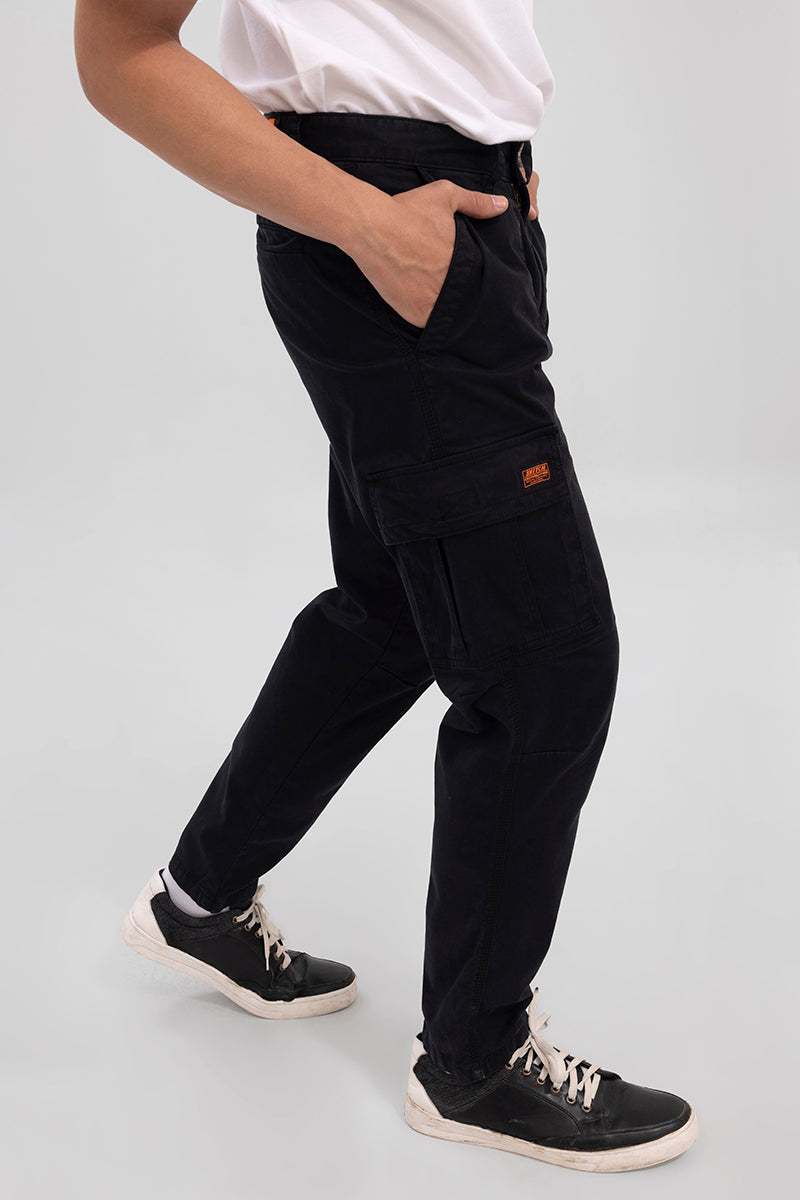 Whis Black Tapered Cargo Pant | Relove