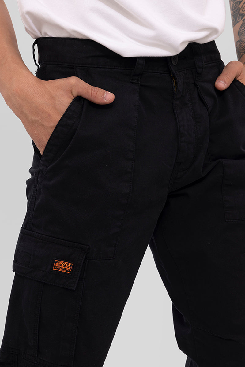 Whis Black Tapered Cargo Pant | Relove