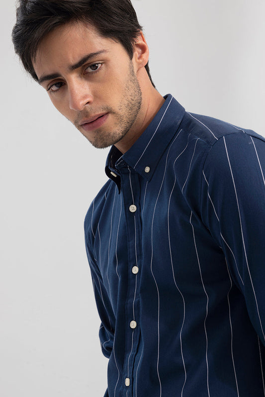 Stellar Stripe Navy Shirt | Relove