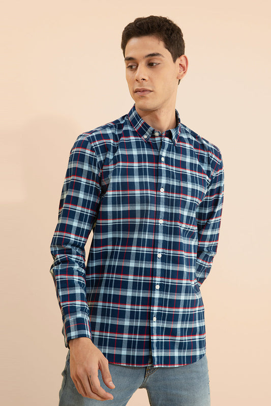 Multi Check Navy Shirt - SNITCH