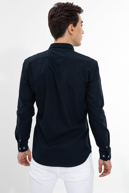 Soft-Hue Navy Shirt - SNITCH