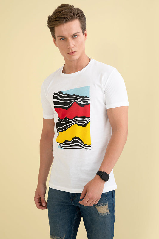 Mountain White Graphic T-Shirt - SNITCH