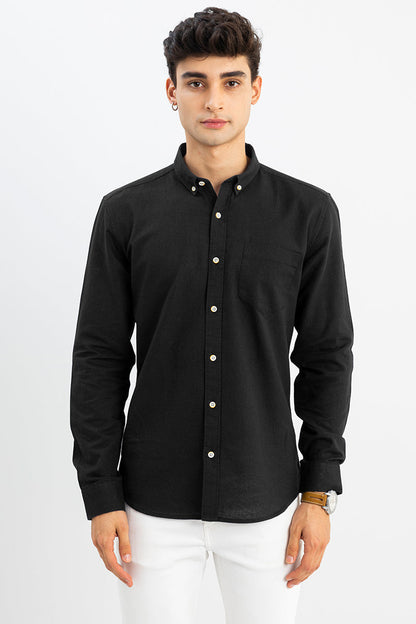 Trig Black Linen Shirt | Relove