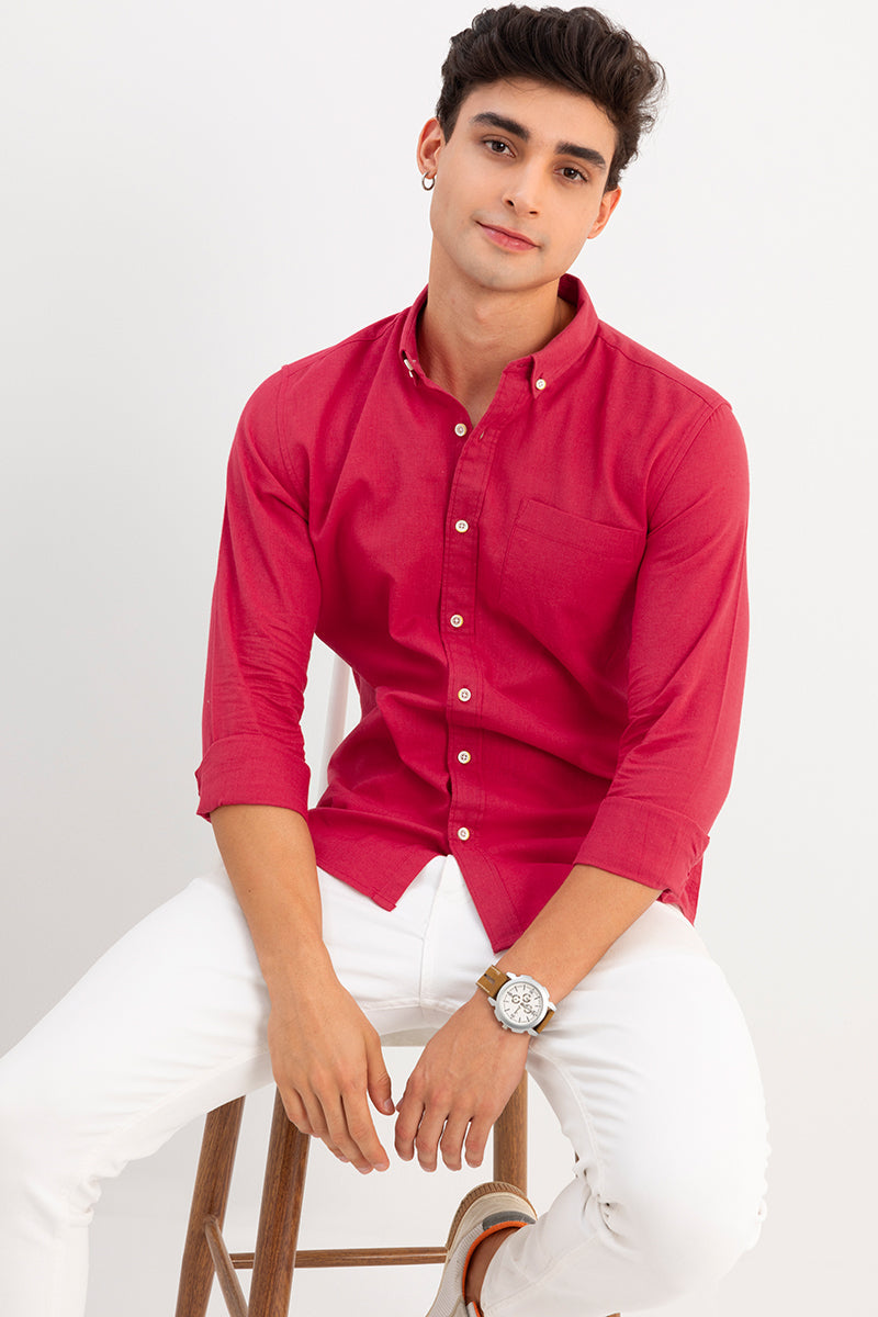 Trig Red Linen Shirt | Relove