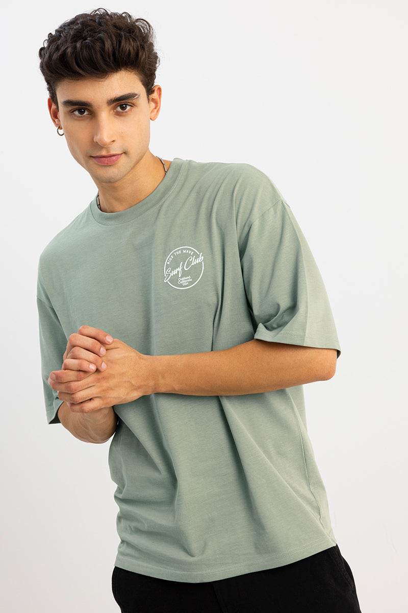 Surf Club Green Oversized T-Shirt | Relove