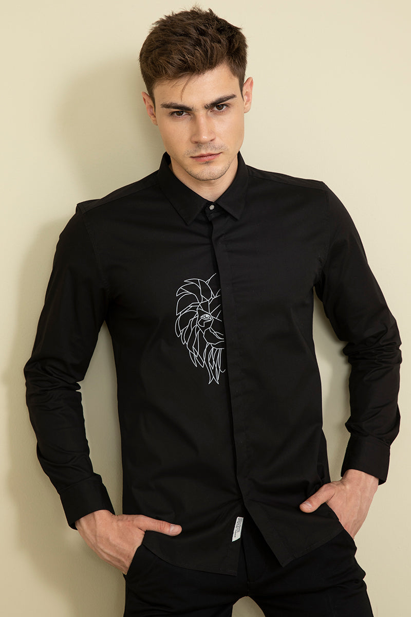 Leo Black Lion Shirt - SNITCH