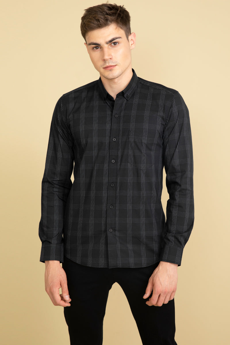 Symmetric Black Shirt - SNITCH