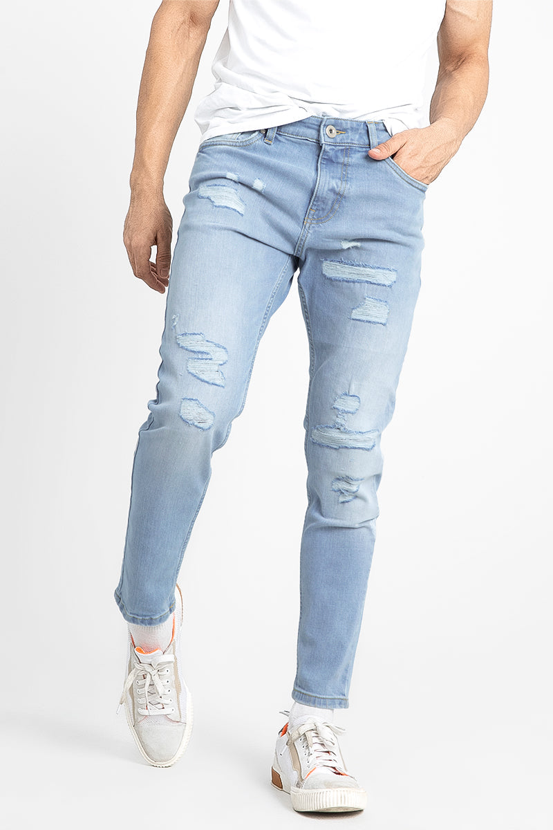 Ripped Jeans with Multi-Paint Splatter (Tinted Light Blue) – Today's Man  Shop
