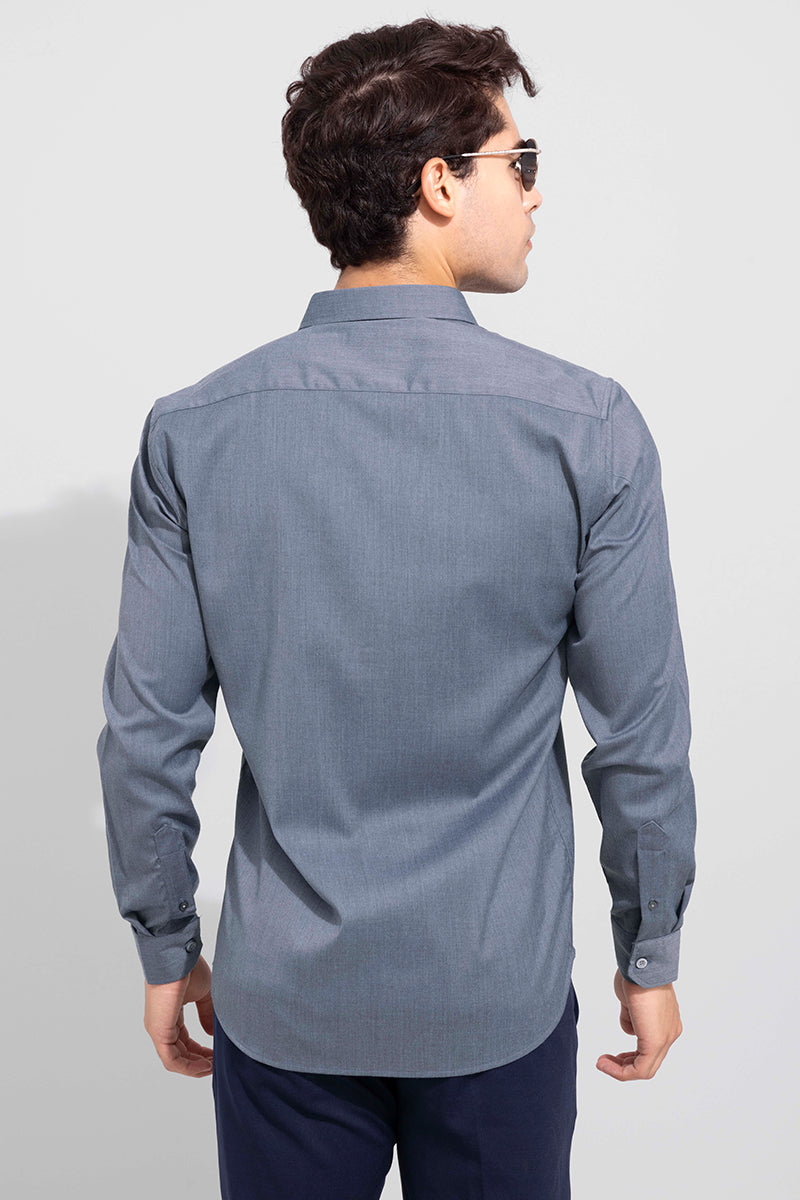 Mist Cement Grey Melange Shirt | Relove
