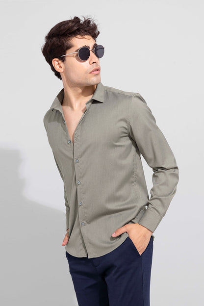 Mist Moss Green Melange Shirt | Relove