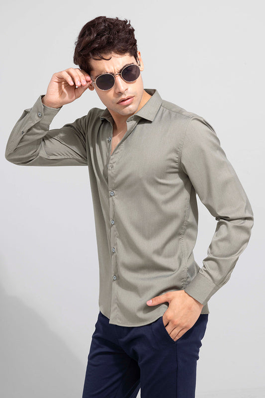 Mist Moss Green Melange Shirt | Relove