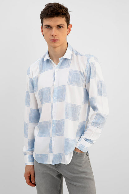 Ornate Square Blue Shirt | Relove