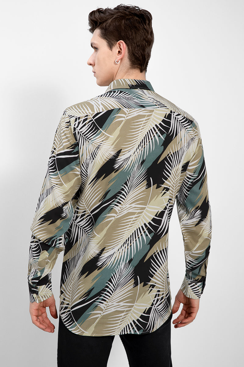 Palm Leaf Sand Brown Shirt - SNITCH