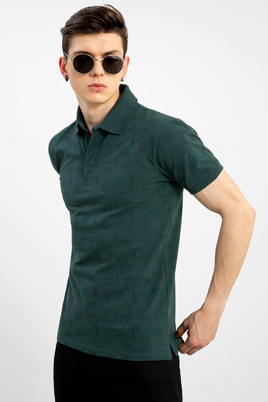 Signature AOP Green T-Shirt - SNITCH