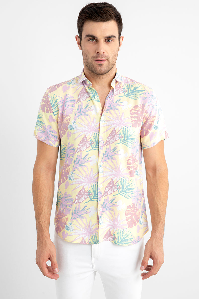 Fluorescent Palm Yellow Shirt - SNITCH