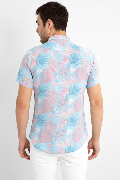 Fluorescent Palm Blue Shirt - SNITCH