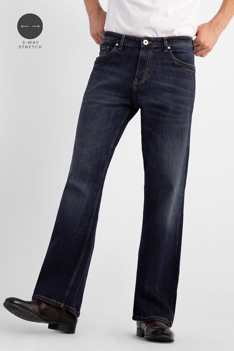 Azure Blue Boot Cut Jeans - SNITCH