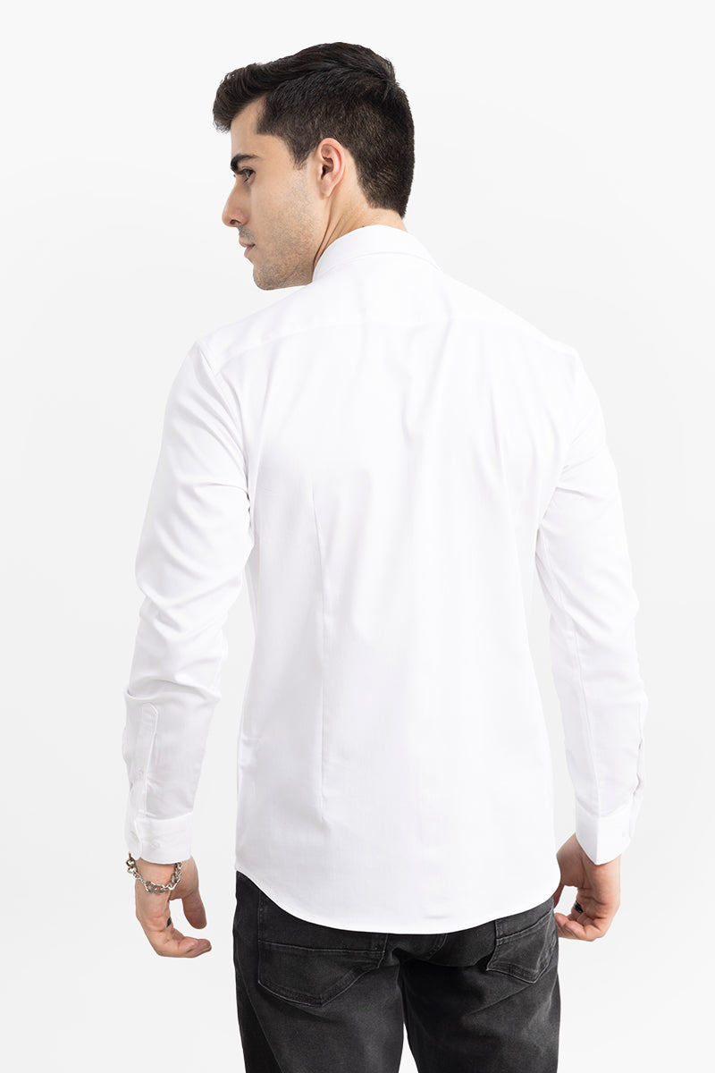 On Loop White Satin Stretch Shirt | Relove