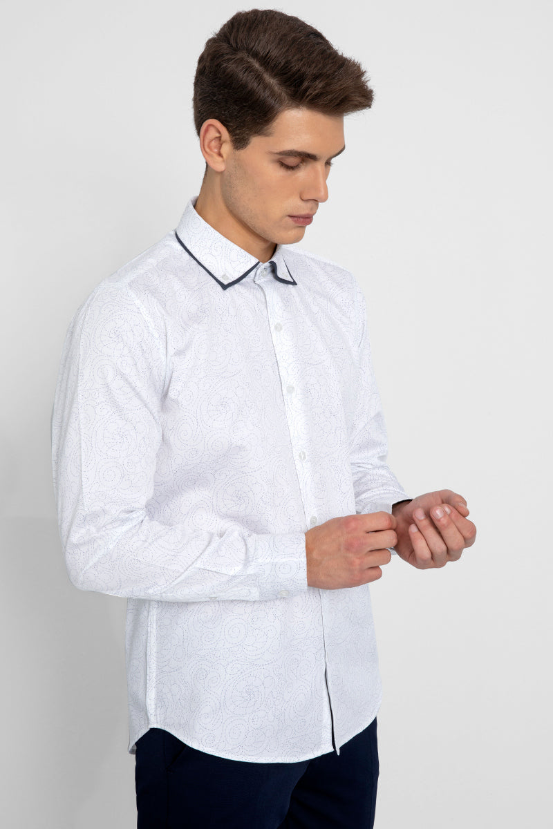 Speckle White Shirt - SNITCH