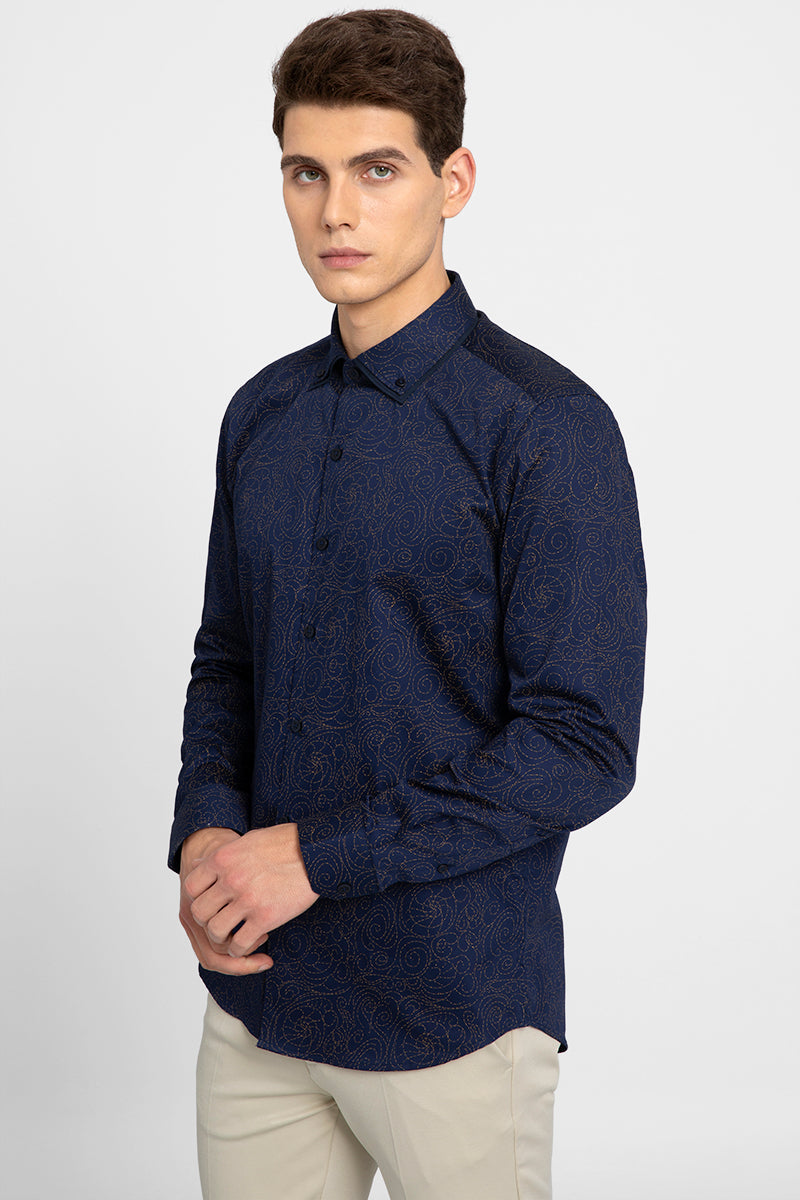 Speckle Navy Shirt - SNITCH